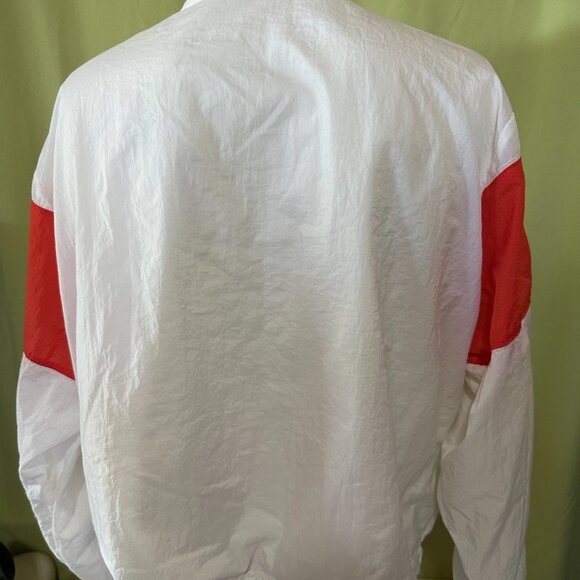 Nike White & Red 1/4 Zip Drawstring Men's Windbreaker Size Large Nylon Recycled - Picture 2 of 4
